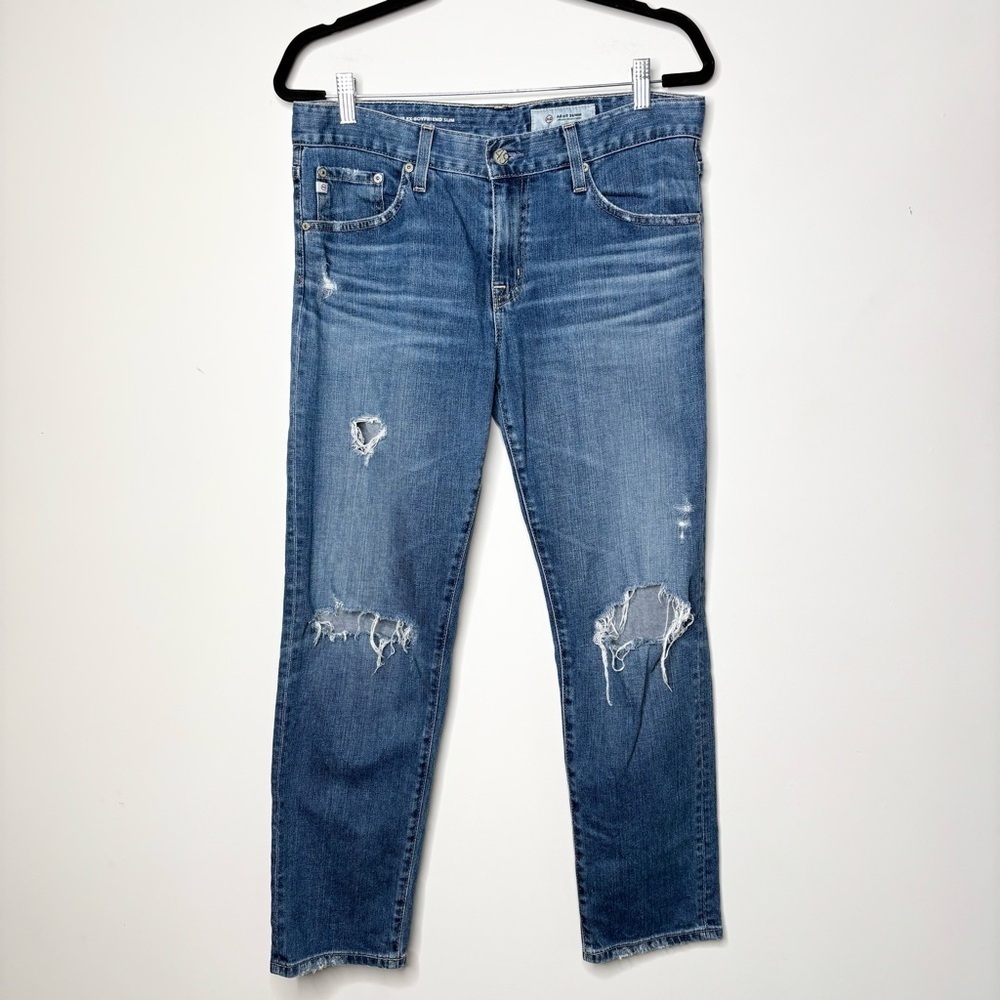 AG Ex-Boyfriend slouchy slim jeans distressed